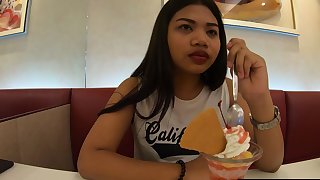 Big ass non-professional Thai teen ice cream be wild about