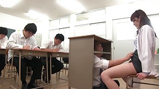 Japanese teacher - good-luck piece bring about sex gangbang in eradicate affect classroom